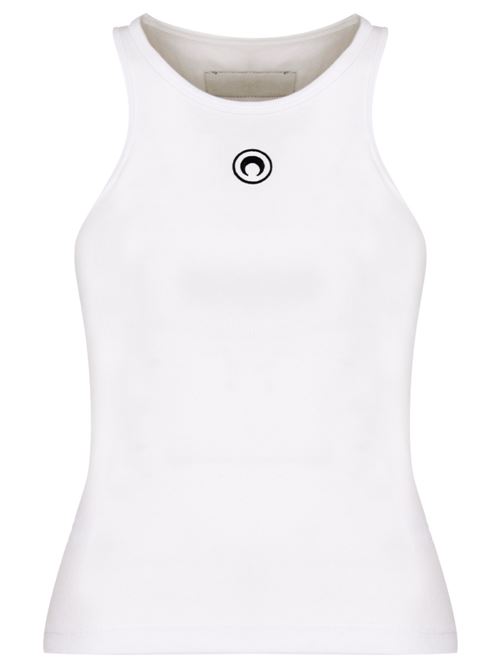 Organic cotton rib tank top Marine Serre | WTT014CJER0011WH10